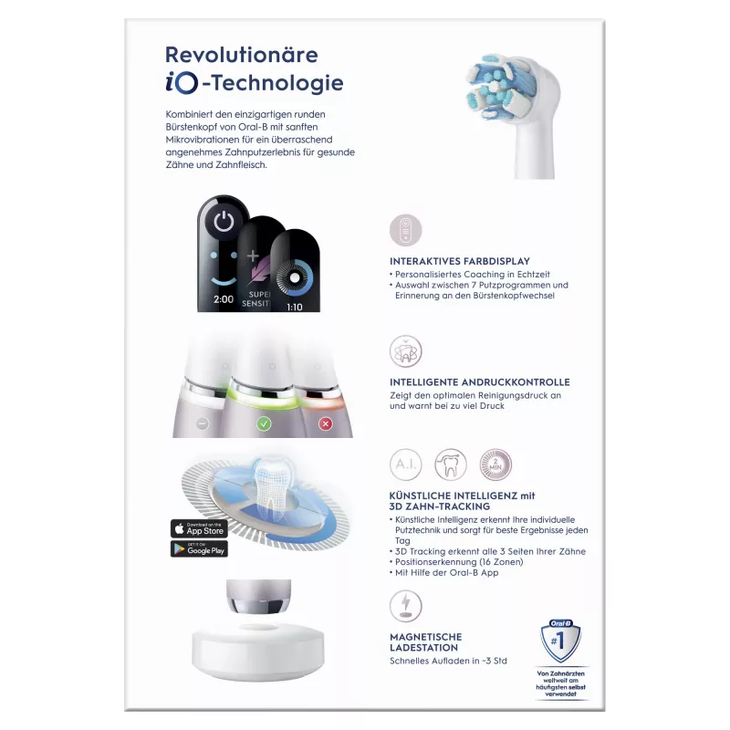 Oral-B iO Series 9n Rotations-Schwing-Zahnbürste für Erwachsene Rose