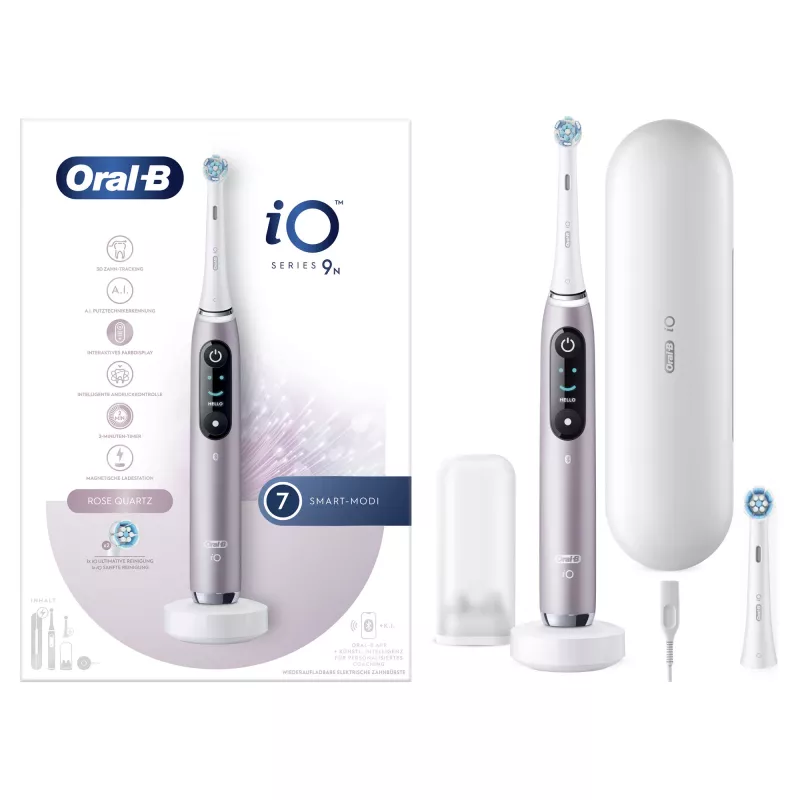 Oral-B iO Series 9n Rotations-Schwing-Zahnbürste für Erwachsene Rose