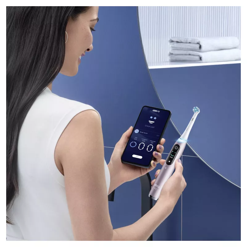 Oral-B iO Series 9n Rotations-Schwing-Zahnbürste für Erwachsene Rose