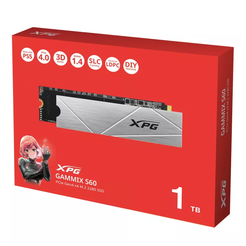 SSD-Festplatte ADATA 1 TB M.2 PCI Express 4.0 NVMe GAMMIX S60