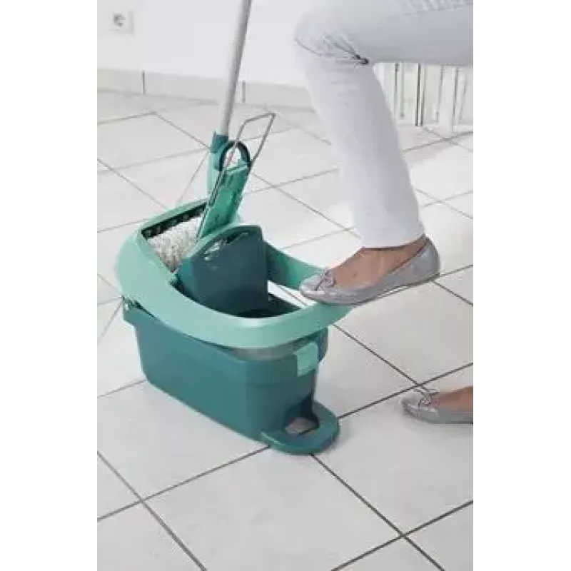 Wischsystem-Eimer Leifheit 55076 — ergonomische Presse, großes Fassungsvermögen, grün