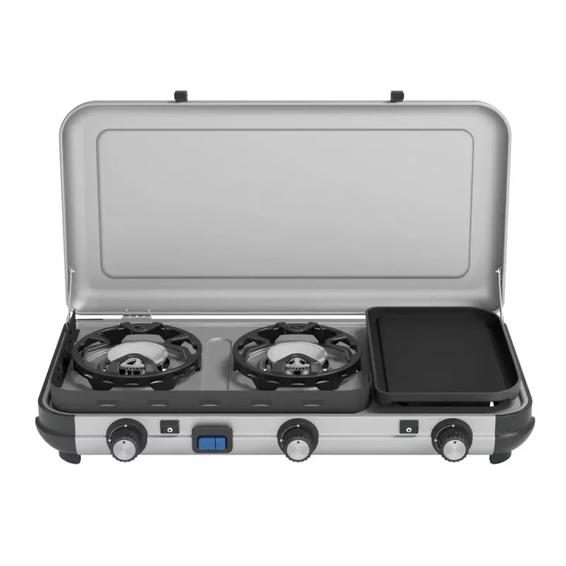Flüssigbrennstoffkocher Campingaz 2 MULTI COOK, 2 Kochzonen, manuelle Regelung