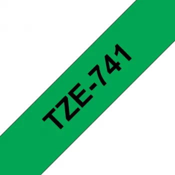 Brother TZE-741 Beschriftungsband Schwarz auf Grün TZ