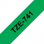 Brother TZE-741 Beschriftungsband Schwarz auf Grün TZ