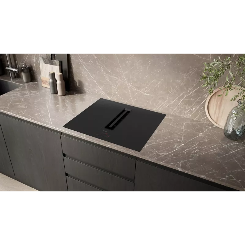 Siemens iQ300 ED611BS16E Kochfeld Schwarz Einbau 60 cm Zonen-Induktionskochfeld 4 Zone(n) Integrierte Dunstabzugshaube