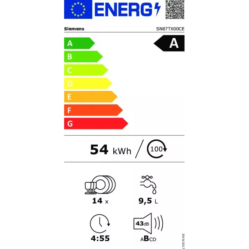 Siemens iQ700 SN87TX00CE Geschirrspüler Vollintegriert 14 Maßgedecke