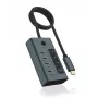 ICY BOX IB-HUB1454-C31 USB 3.2 Gen 1 (3.1 Gen 1) Type-C 10000 Mbit/s Blau, Grau