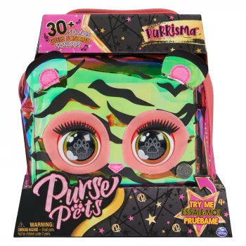 Purse Pets, Purrisma Interaktives Tiger-Haustier-Spielzeug & Umhängetasche, über 30 Geräusche & Reaktionen, Kinderspielzeug für Mädchen & Tweens