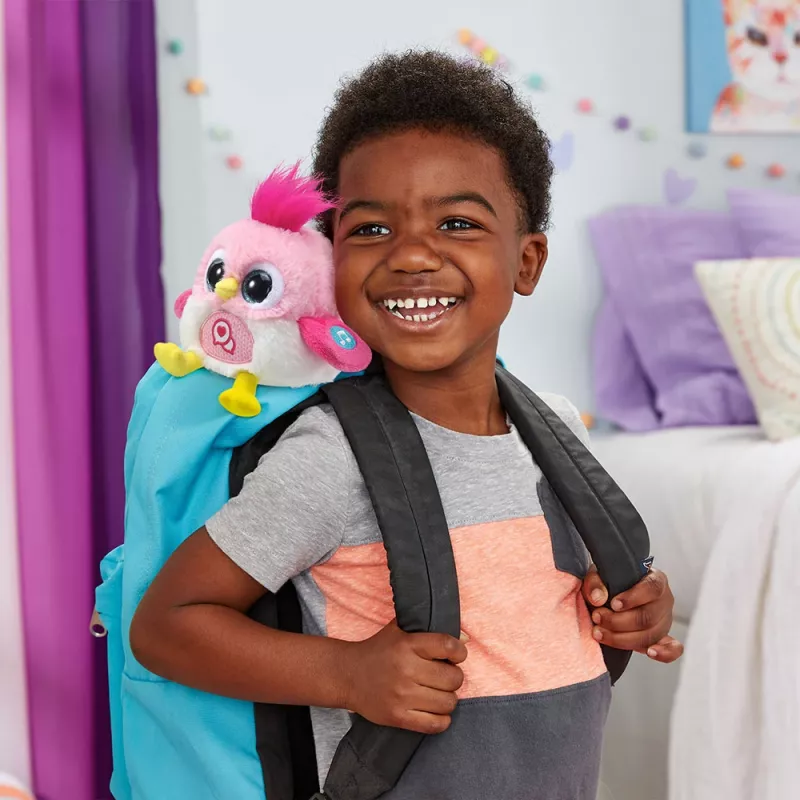 Interaktiver sprechender Plüschvogel VTech Lolibirds Momo — batteriebetriebenes Lernspielzeug
