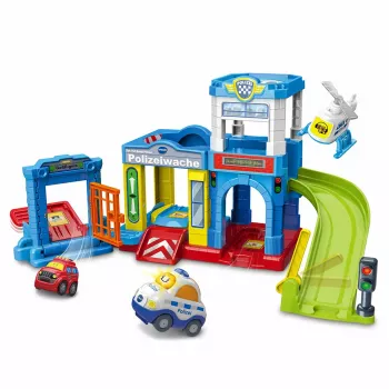 Spielset VTech Tut Tut Baby Flitzer Polizeistation 80-569904 mit interaktiven Funktionen und Fahrzeugen