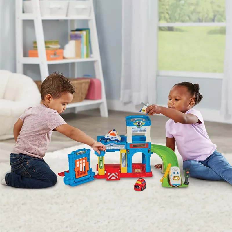 Spielset VTech Tut Tut Baby Flitzer Polizeistation 80-569904 mit interaktiven Funktionen und Fahrzeugen