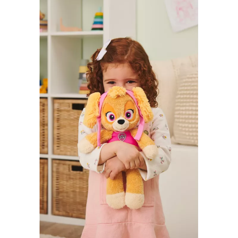 PAW Patrol GUND Official Skye Take Along Buddy Plüschtier, Premium-Stofftier für Kinder ab 1 Jahr, Rosa/Braun, 33 cm