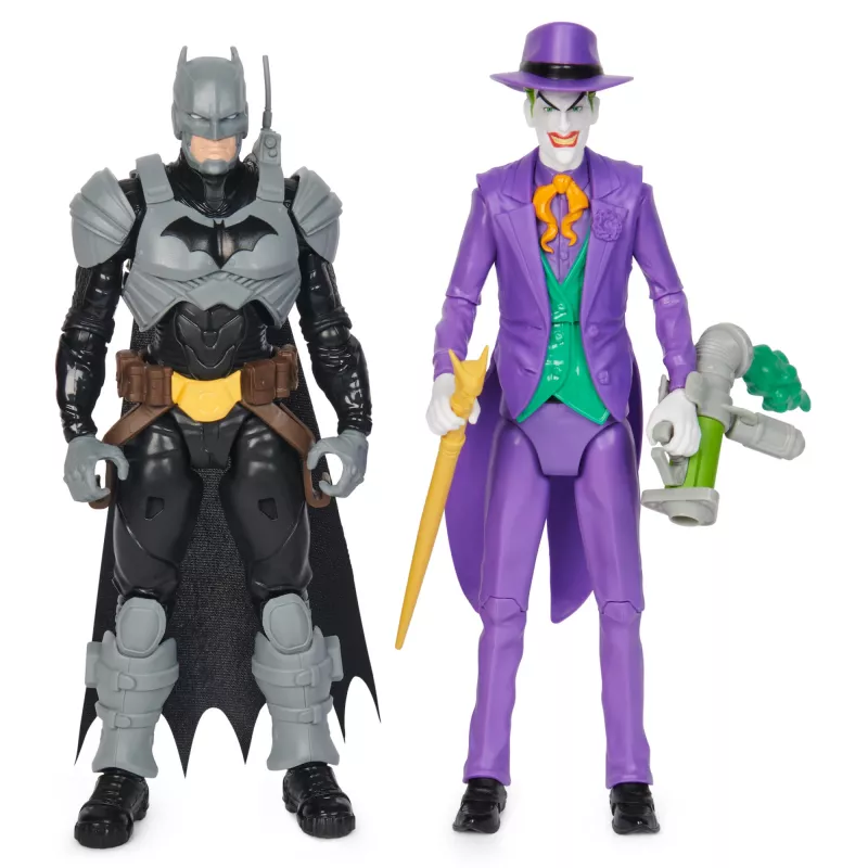 DC Comics, Batman Adventures, Batman vs The Joker Action-Figuren-Set, 2 Figuren, 12 Rüstungszubehörteile, 30,5-cm-Superhelden-Spielzeug für Jungen und Mädchen