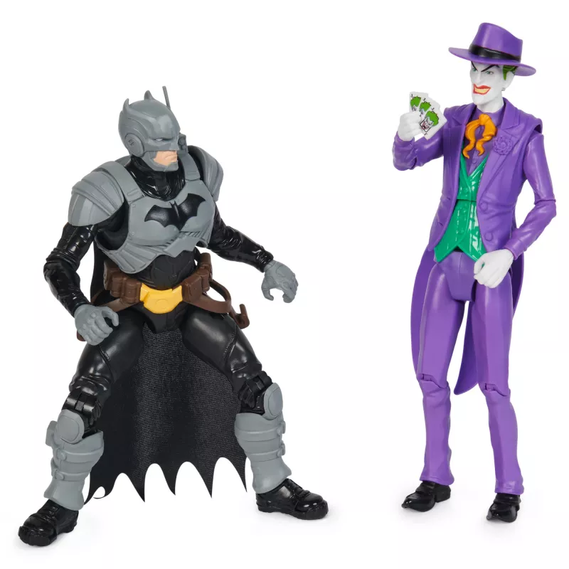 DC Comics, Batman Adventures, Batman vs The Joker Action-Figuren-Set, 2 Figuren, 12 Rüstungszubehörteile, 30,5-cm-Superhelden-Spielzeug für Jungen und Mädchen