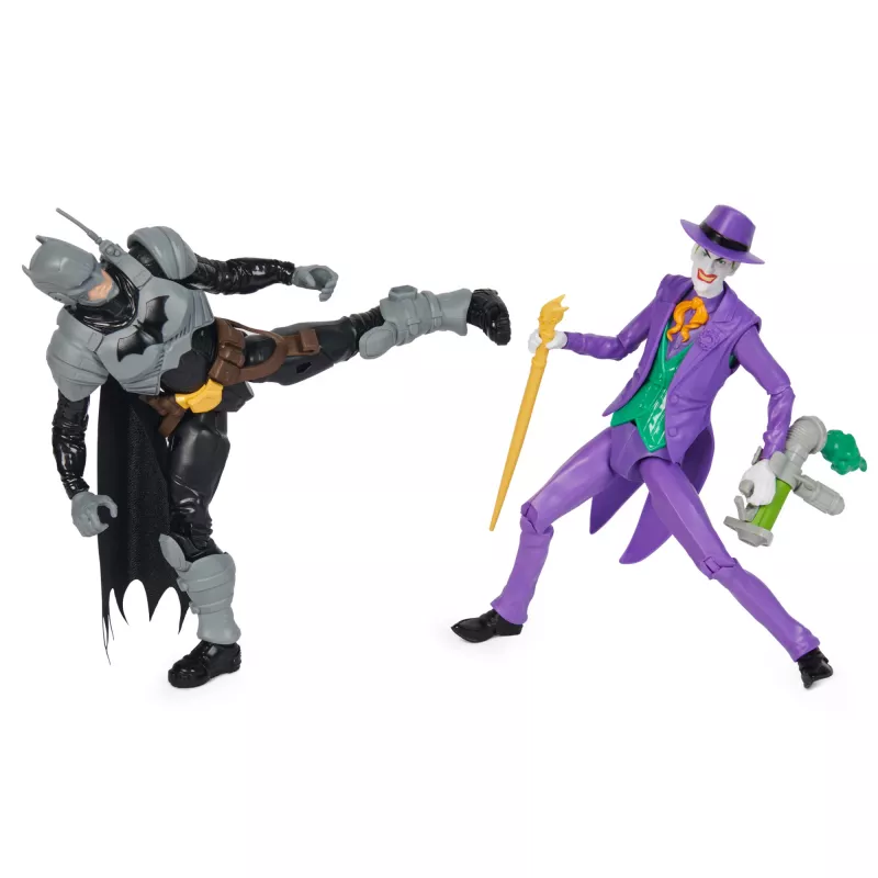 DC Comics, Batman Adventures, Batman vs The Joker Action-Figuren-Set, 2 Figuren, 12 Rüstungszubehörteile, 30,5-cm-Superhelden-Spielzeug für Jungen und Mädchen