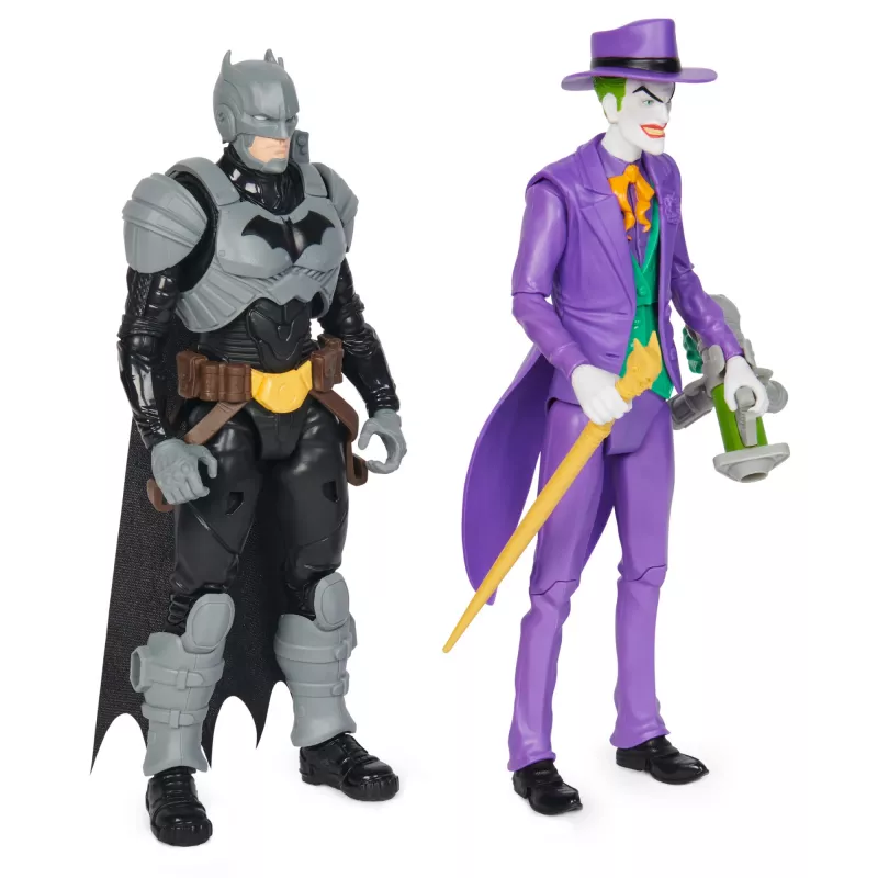 DC Comics, Batman Adventures, Batman vs The Joker Action-Figuren-Set, 2 Figuren, 12 Rüstungszubehörteile, 30,5-cm-Superhelden-Spielzeug für Jungen und Mädchen