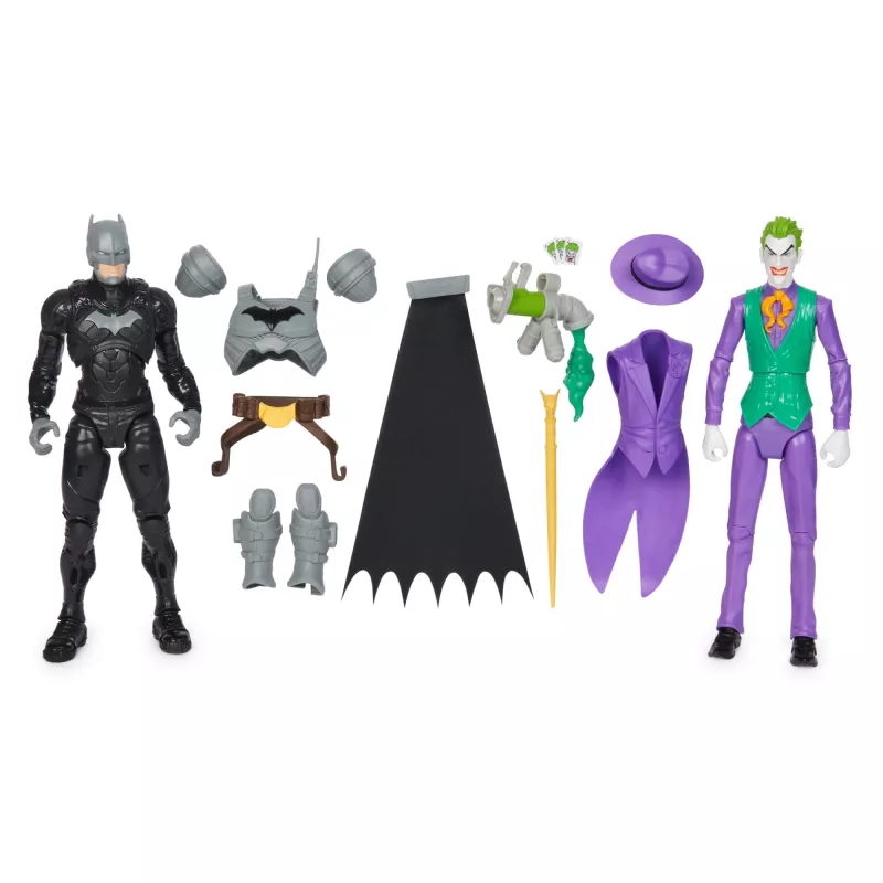 DC Comics, Batman Adventures, Batman vs The Joker Action-Figuren-Set, 2 Figuren, 12 Rüstungszubehörteile, 30,5-cm-Superhelden-Spielzeug für Jungen und Mädchen