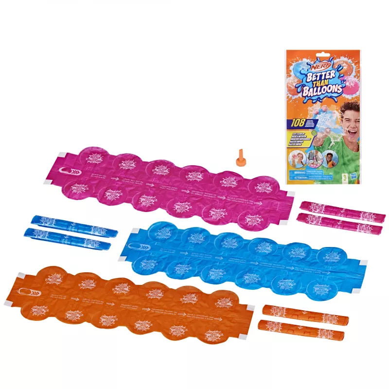 Nerf Super Soaker Better Than Balloons Wasserspielzeug, einfaches Aufräumen in einem Stück, 108 Pods, viele Spielmöglichkeiten, Wasserspaß im Garten, Geschenke für Kinder, Alter 3+