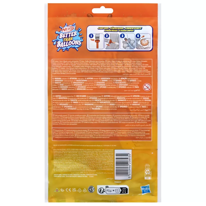 Nerf Super Soaker Better Than Balloons Wasserspielzeug, einfaches Aufräumen in einem Stück, 108 Pods, viele Spielmöglichkeiten, Wasserspaß im Garten, Geschenke für Kinder, Alter 3+