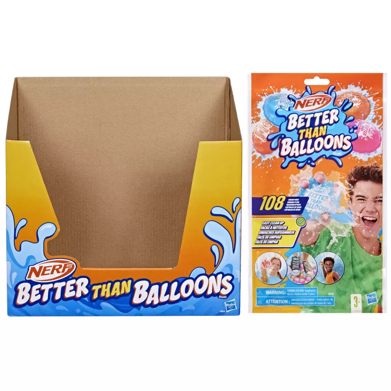 Nerf Super Soaker Better Than Balloons Wasserspielzeug, einfaches Aufräumen in einem Stück, 108 Pods, viele Spielmöglichkeiten, Wasserspaß im Garten, Geschenke für Kinder, Alter 3+