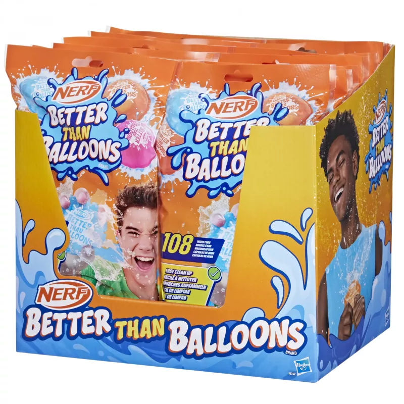 Nerf Super Soaker Better Than Balloons Wasserspielzeug, einfaches Aufräumen in einem Stück, 108 Pods, viele Spielmöglichkeiten, Wasserspaß im Garten, Geschenke für Kinder, Alter 3+