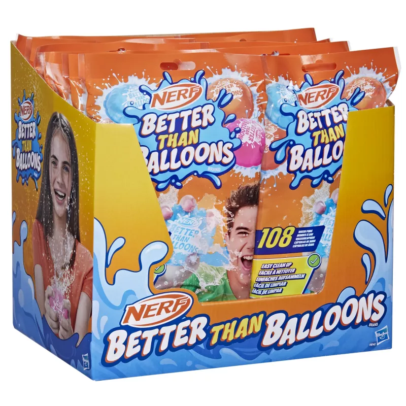 Nerf Super Soaker Better Than Balloons Wasserspielzeug, einfaches Aufräumen in einem Stück, 108 Pods, viele Spielmöglichkeiten, Wasserspaß im Garten, Geschenke für Kinder, Alter 3+
