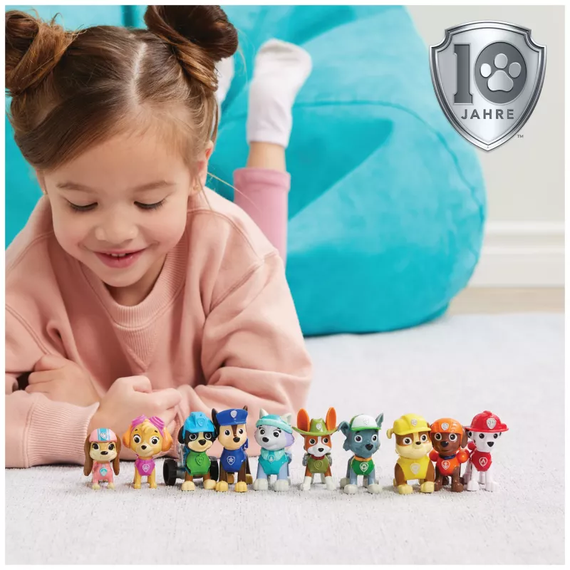 PAW Patrol, 10. Jubiläum, All Paws On Deck Spielfiguren Geschenkpackung mit 10 Sammel-Actionfiguren, Kinderspielzeug für Kinder ab 3 Jahren
