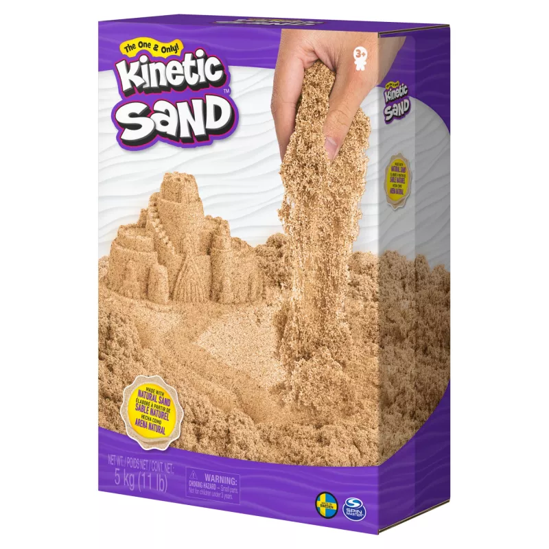 Kinetic Sand, 11 Pfund (5 kg) natürlich brauner Spielsand für Kunst und Handwerk, Sandkasten, Amazon Exklusiv (Verpackung kann variieren), formbare sensorische Spielzeuge für Kinder ab 3 Jahren