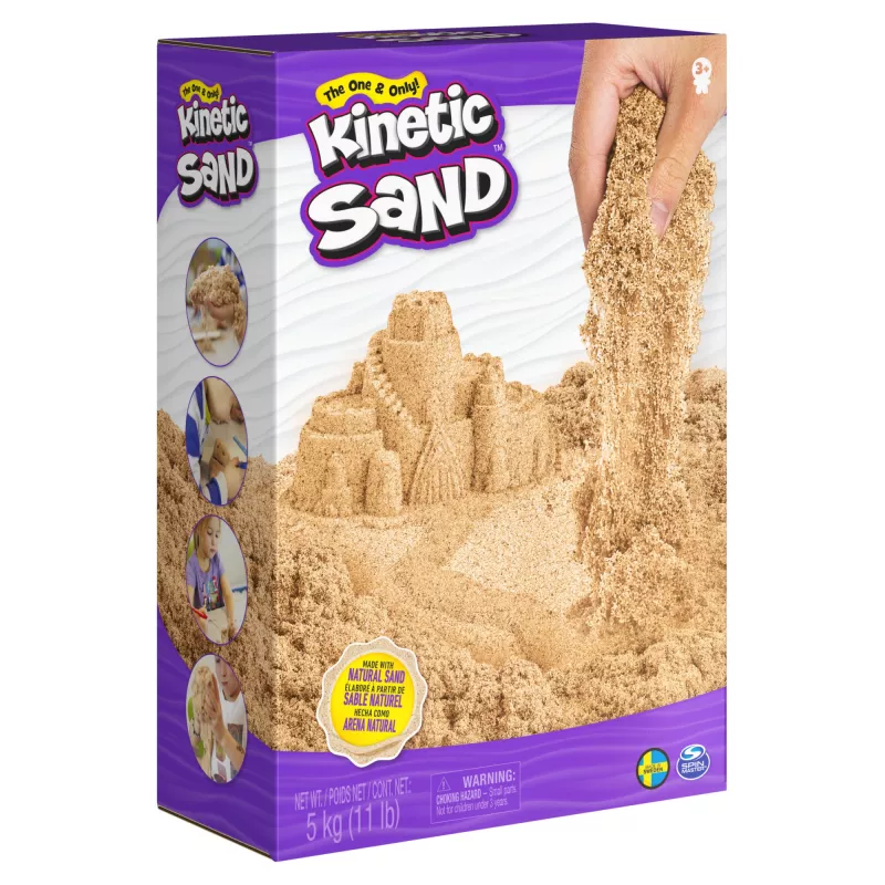Kinetic Sand, 11 Pfund (5 kg) natürlich brauner Spielsand für Kunst und Handwerk, Sandkasten, Amazon Exklusiv (Verpackung kann variieren), formbare sensorische Spielzeuge für Kinder ab 3 Jahren