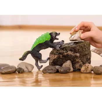 Figur Schleich ELDRADOR CREATURES Granitwolf Modell 70153, Alter 7+, grün/grau
