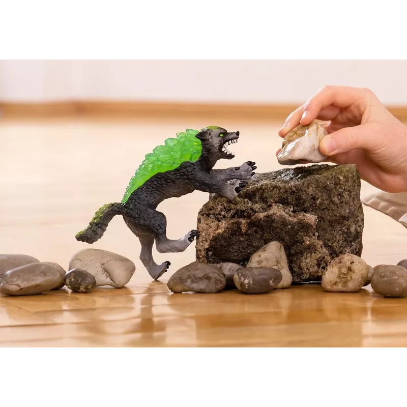 Figur Schleich ELDRADOR CREATURES Granitwolf Modell 70153, Alter 7+, grün/grau