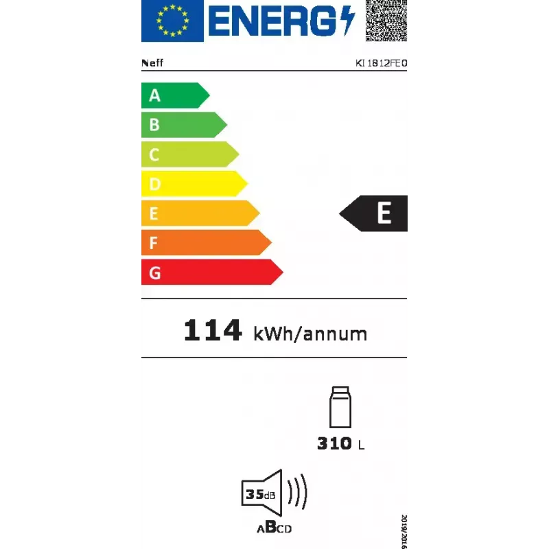 Einbaukühlschrank NEFF KI1812FE0 — 310 l Nutzinhalt, LED-Lampe, Türanschlag rechts, Energieklasse E