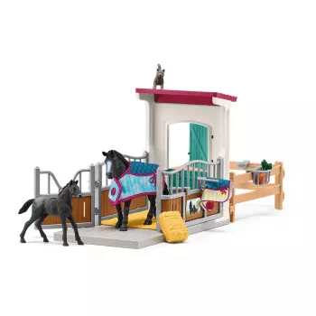 schleich HORSE CLUB Pferdebox mit Stute und Fohlen, Pferdestall, Pferde, 5 Jahr(e), Mehrfarbig, Kunststoff