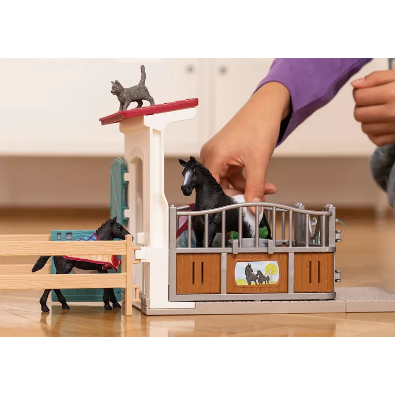 schleich HORSE CLUB Pferdebox mit Stute und Fohlen, Pferdestall, Pferde, 5 Jahr(e), Mehrfarbig, Kunststoff