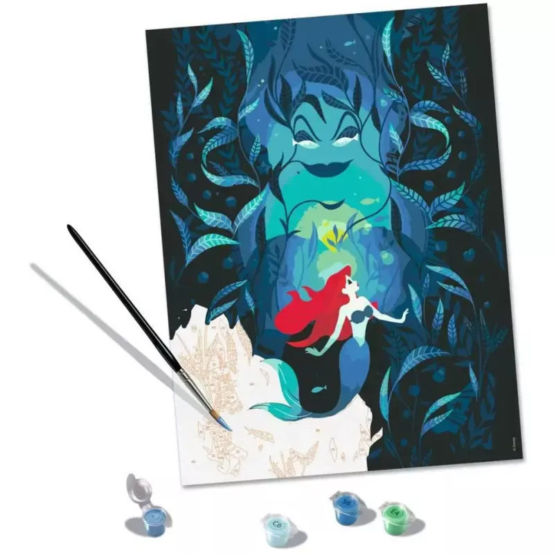 Ravensburger Mal-Set CreArt Disney Arielle und Ursula 23732 — Malset für Kinder mit vorgedrucktem Motiv