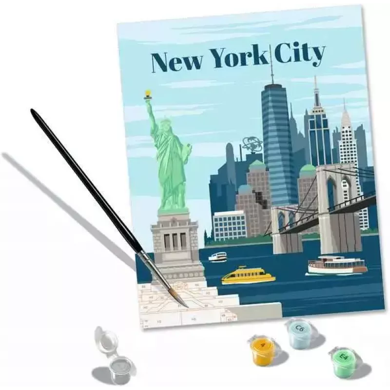 Malset Ravensburger CreArt — Colorful New York City (Mal-nach-Zahlen-Set)