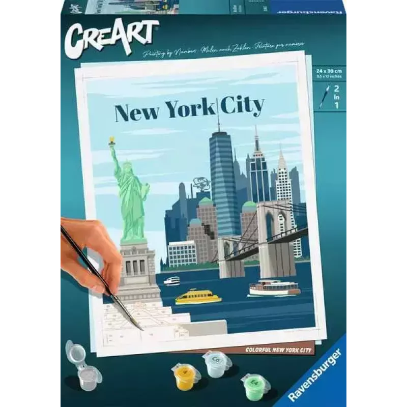Malset Ravensburger CreArt — Colorful New York City (Mal-nach-Zahlen-Set)