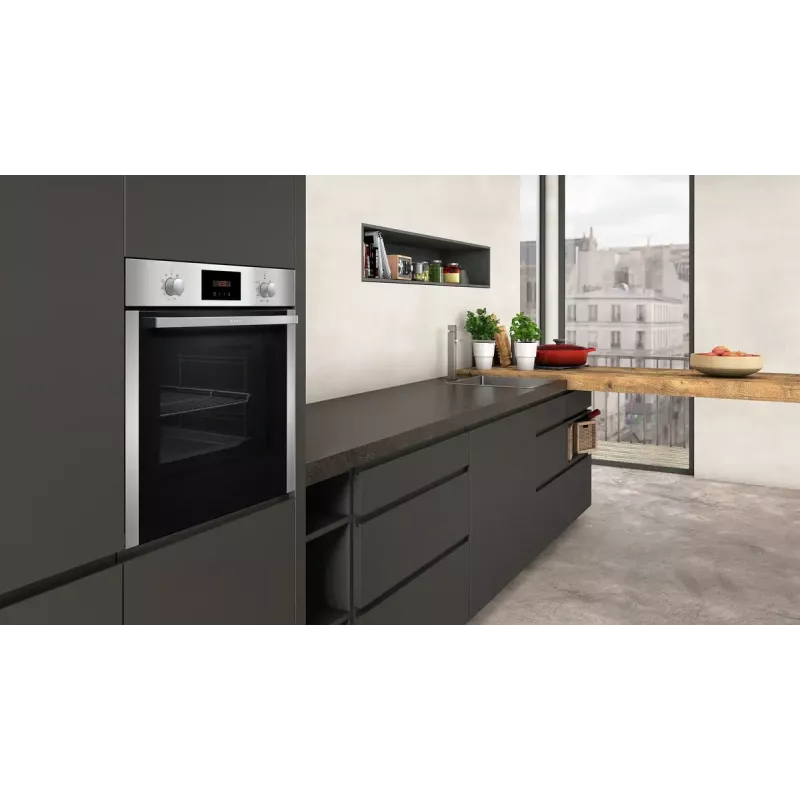 NEFF BX48P Kochgeräte-Set – Zonen-Induktionskochfeld (4 Zonen), Elektrobackofen 71 L, Schwarz