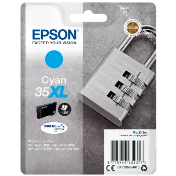 Cartridge Epson Padlock Singlepack Cyan 35XL DURABrite Ultra Ink