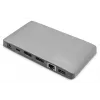 DIGITUS Dockingstation USB-C – 2x USB Typ-C / 2x USB 3.0 10 Gbit/s / USB 3.0 5 Gbit/s / 2x DP / GbE / Micro-SD / SD / 3,5 mm – 60 W USB Power Delivery