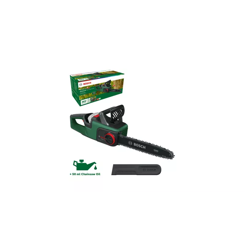 Akku-Kettensäge Bosch AdvancedChain 36V-35-40 — 36V, 2 Ah Akku, 35 cm Führungsschiene, 31 cm Schnittlänge