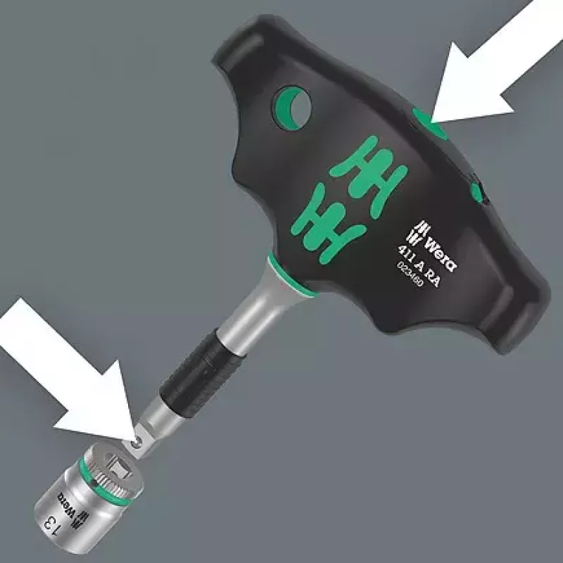 Ratschenschlüssel Wera 05023460001 1/4 Zoll Antrieb Schwarz Grün