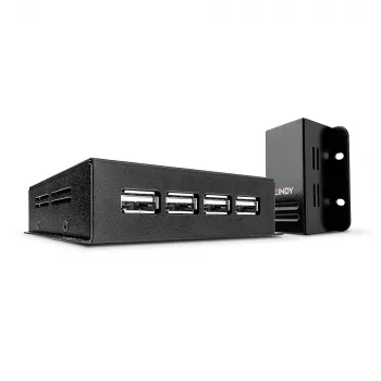 Lindy 50m 4-Port USB 2.0 Cat.6 Extender, Netzwerk-Sender & -Empfänger, 50 m, 480 Mbit/s, Cat5, Cat5e, Cat6, NS1021, Phosphorbronze