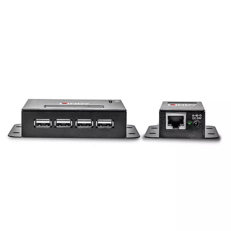 Lindy 50m 4-Port USB 2.0 Cat.6 Extender, Netzwerk-Sender & -Empfänger, 50 m, 480 Mbit/s, Cat5, Cat5e, Cat6, NS1021, Phosphorbronze