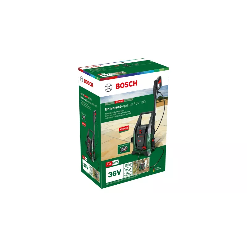 Kabelloser Hochdruckreiniger Bosch UniversalAquatak 36V-100 — Selbstansaug-Set, POWER FOR ALL Akkusystem