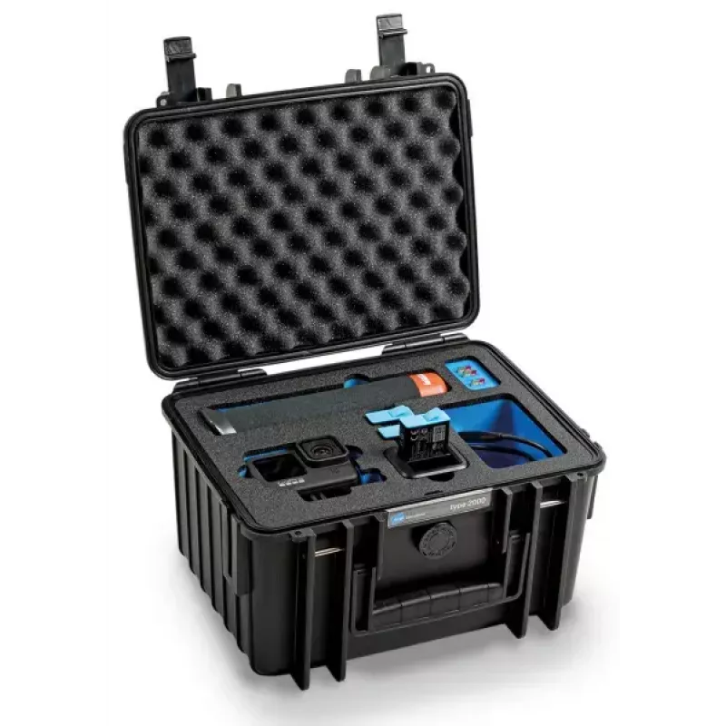 Hard Case B&W International Typ 2000 für GoPro 9/10/11 mit Zubehör, Schwarz