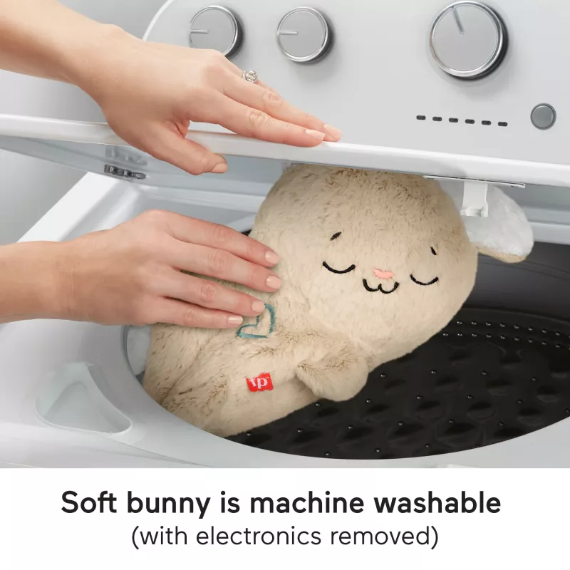 Fisher-Price Soothe & Settle Bunny Plüsch-Babyspielzeug & anpassbares Klanggerät mit Bewegung