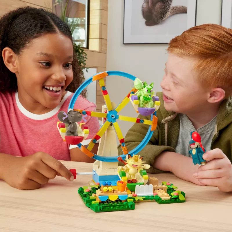 MEGA Pokémon Riesenrad-Spaß Bauset, mit 4 Action-Figuren (393 Teile) für Kinder