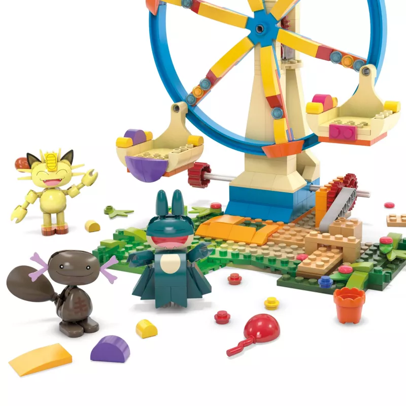 MEGA Pokémon Riesenrad-Spaß Bauset, mit 4 Action-Figuren (393 Teile) für Kinder