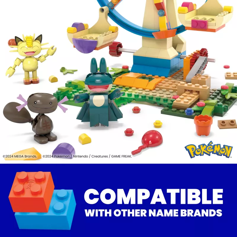MEGA Pokémon Riesenrad-Spaß Bauset, mit 4 Action-Figuren (393 Teile) für Kinder